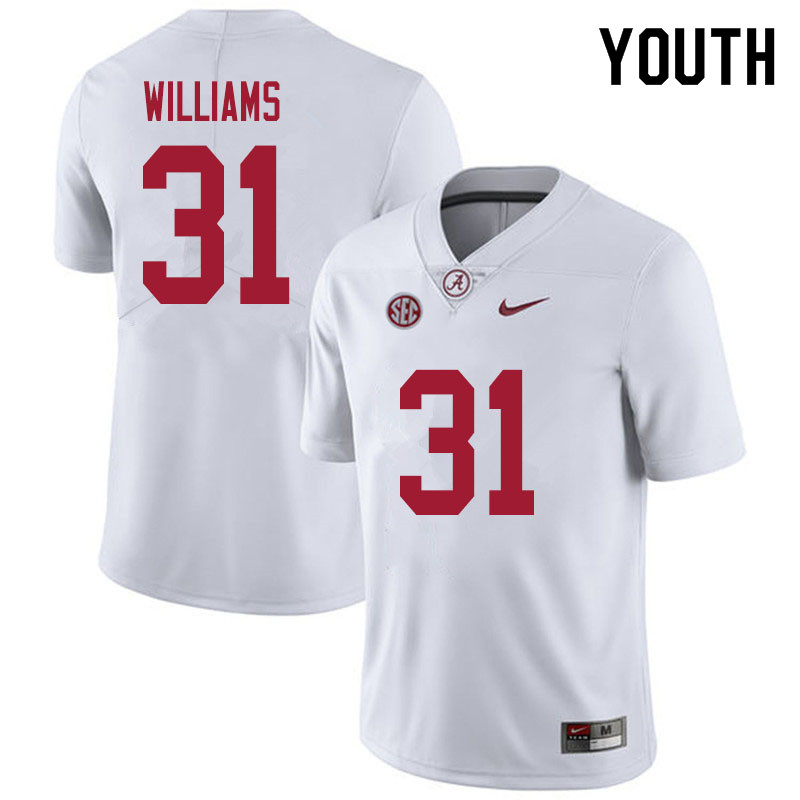 Youth #31 Shatarius Williams Alabama White Tide College Football Jerseys Sale-White